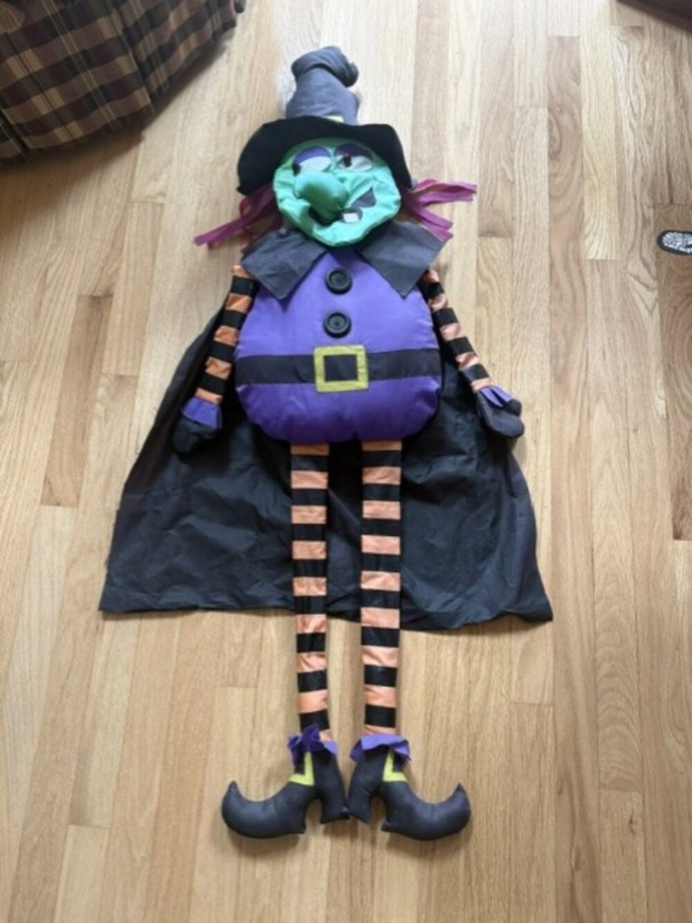 VTG Halloween 3D Windsock Witch 47" BIG NOSE Yard Flag Decor